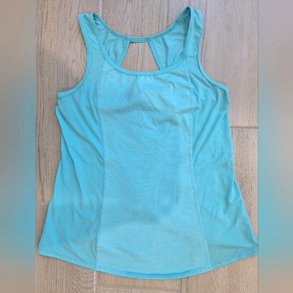 Lululemon Run women's aqua blue Speed Squad split back tank top- size 4